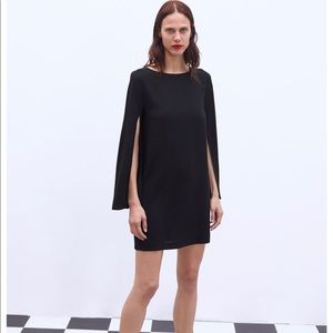 Zara black cape dress